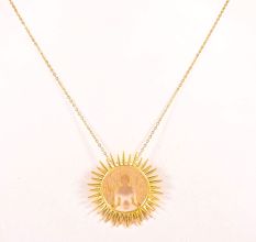 Handmade Brass Necklace with Buddha Charm Pendant and 22k Gold Plating